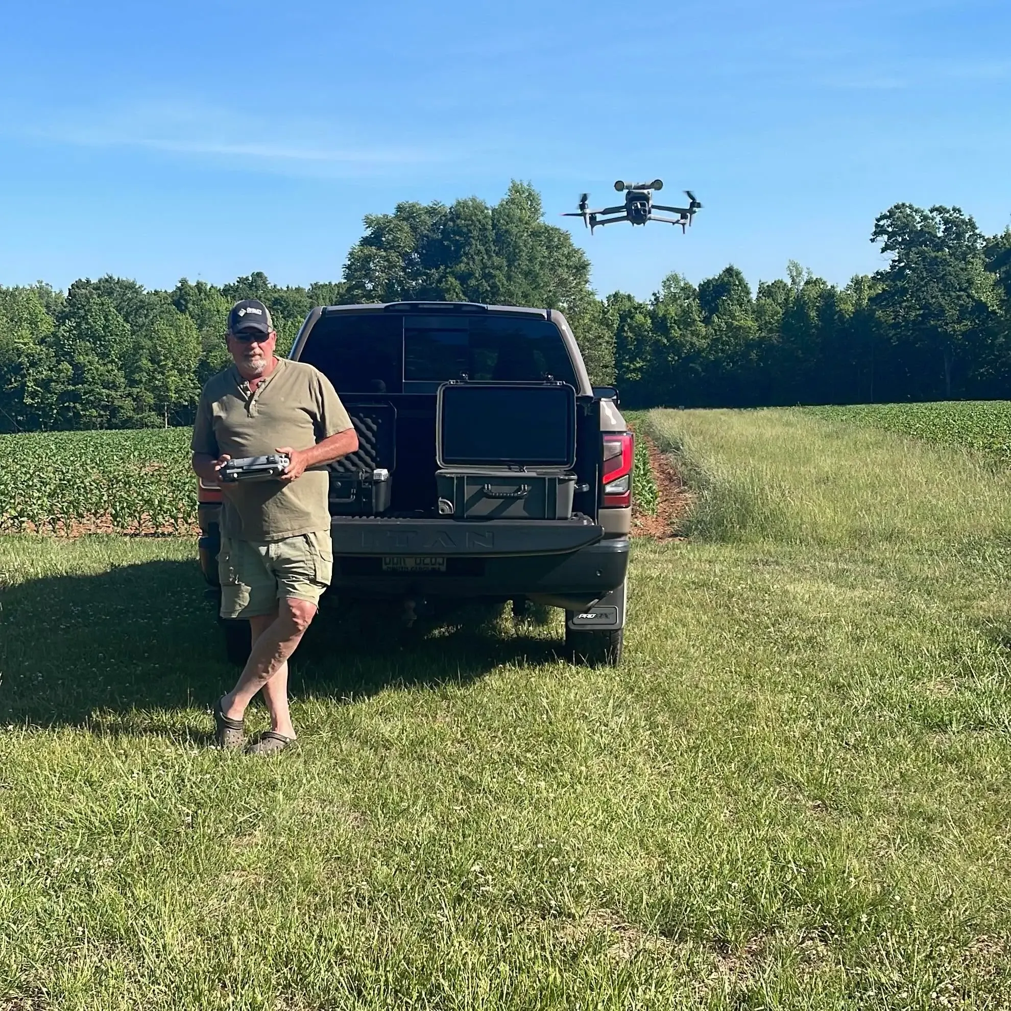 Allred Infrared Recovery operator flying a thermal drone in the field
